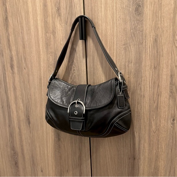 Vintage Coach Soho 9248 Black Leather Shoulder Bag Large Size - Picture 1 of 7